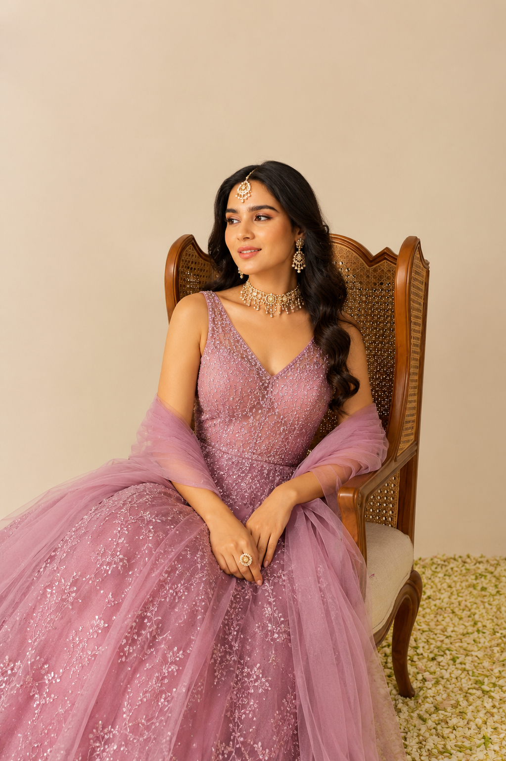 Rosé Stardust Gown