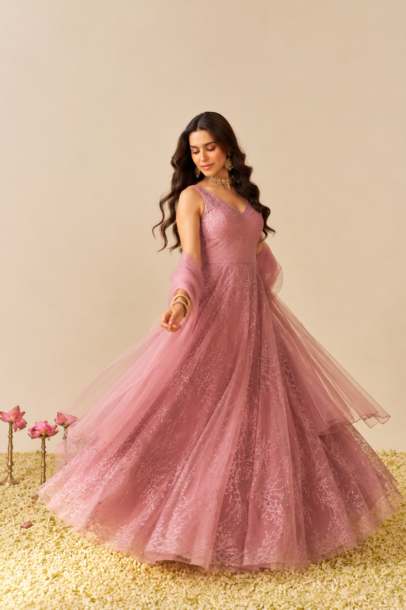Rosé Stardust Gown