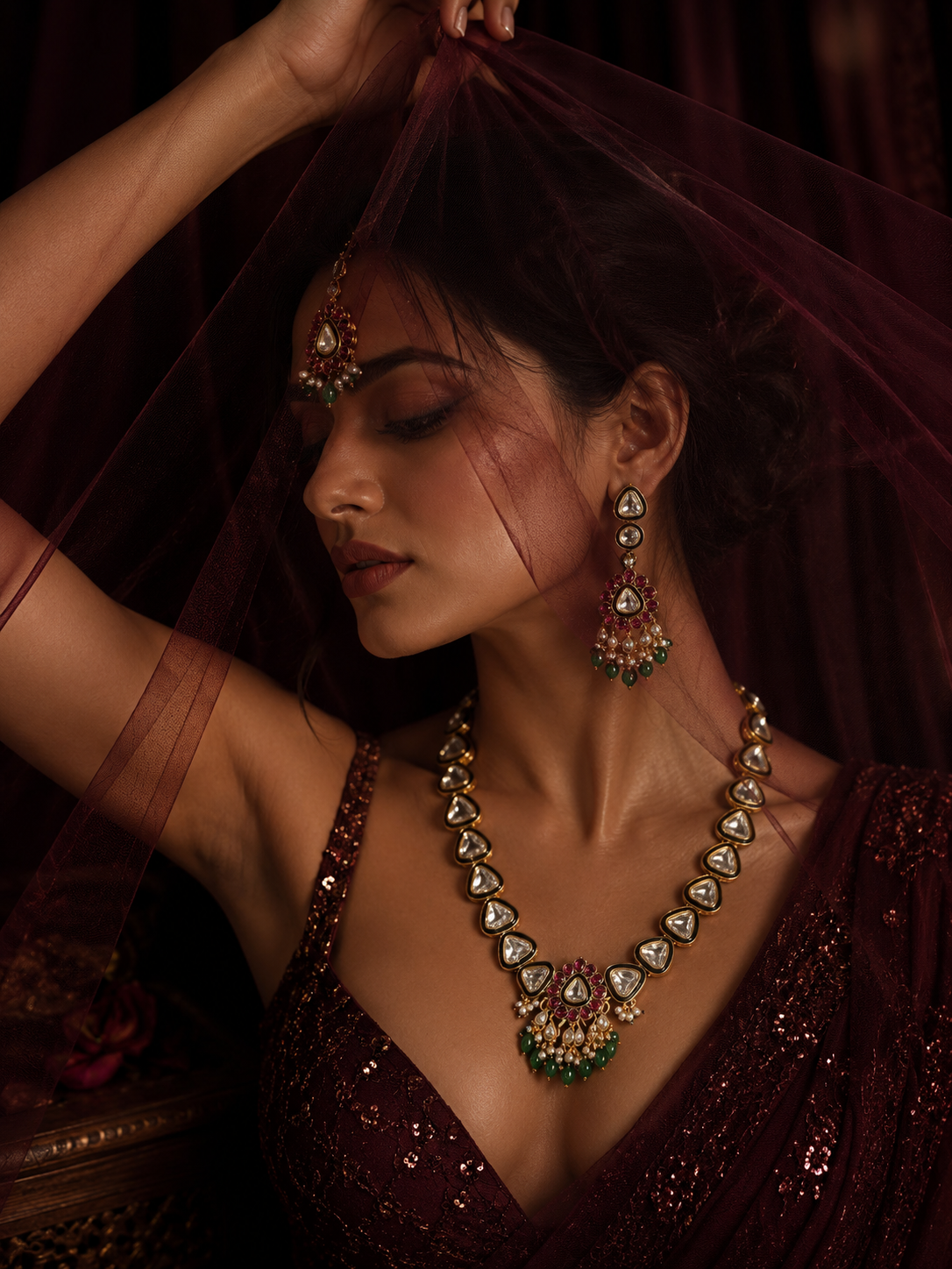 Ruhani Polki Necklace Set