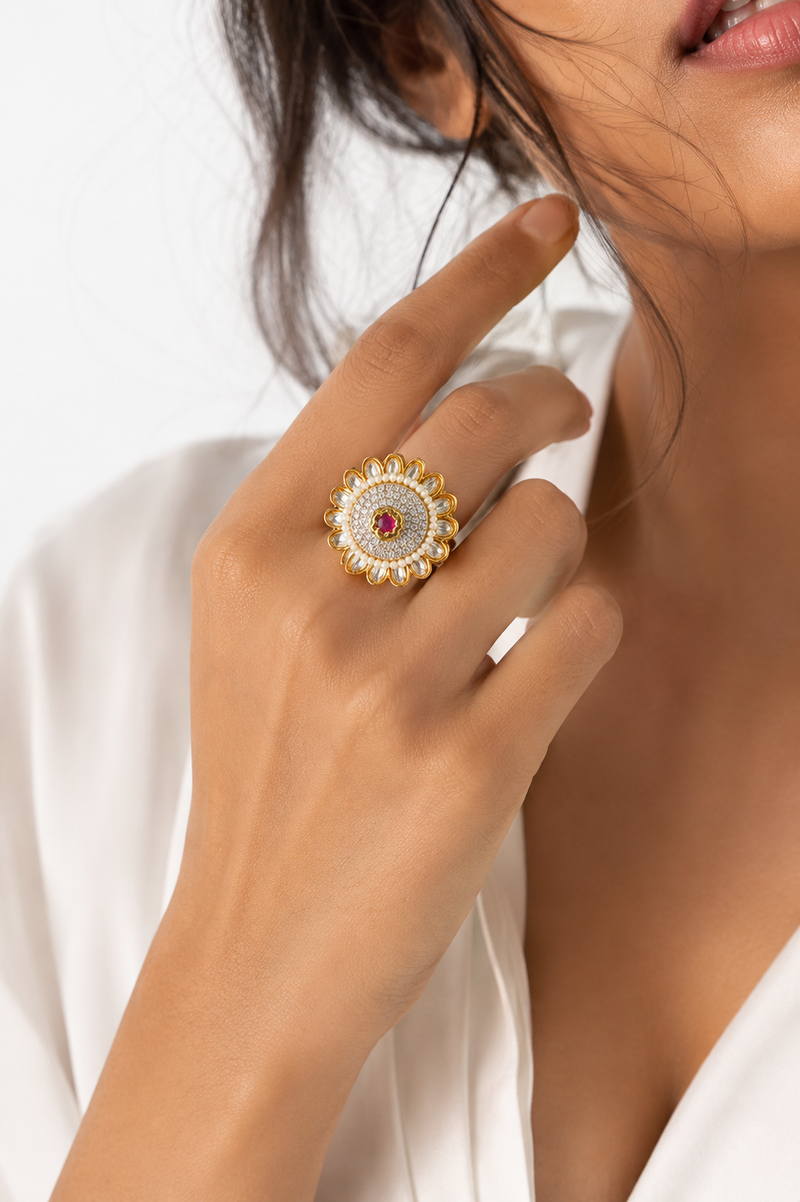 Floral Pearl Ring