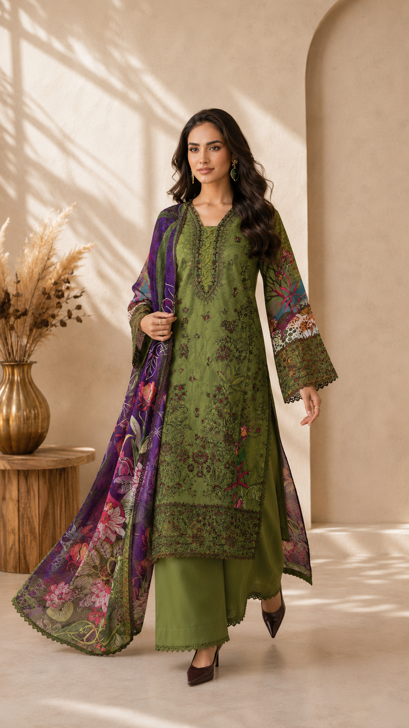 Olive Garden Printed Suit Set