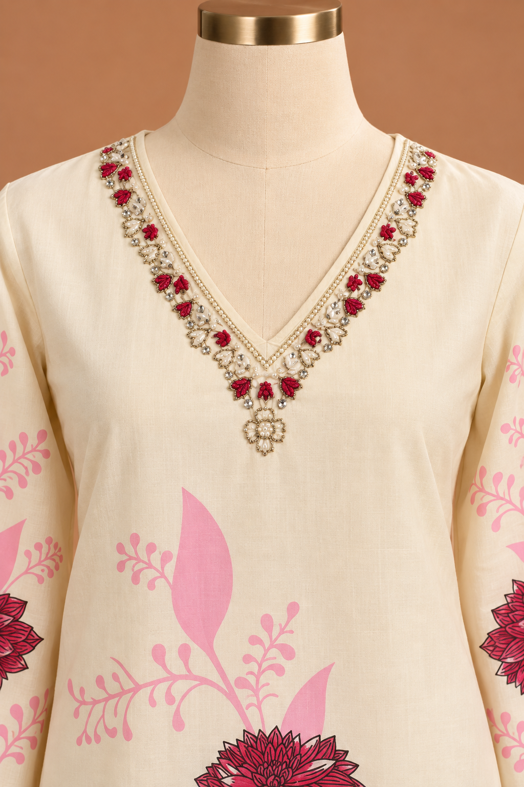 Ivory Gulab Floral Suit Set