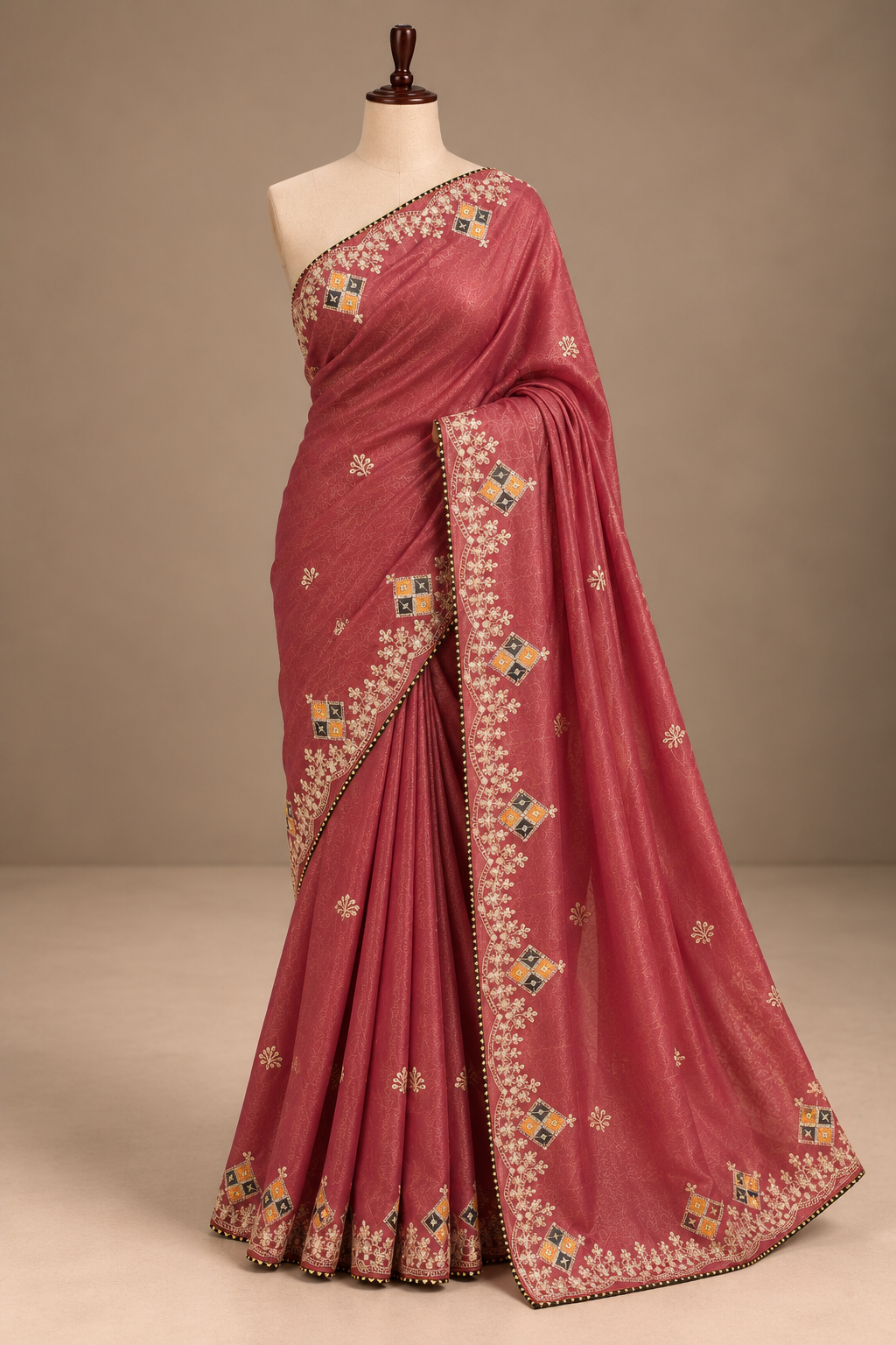 Gulabi Resham Heritage Saree