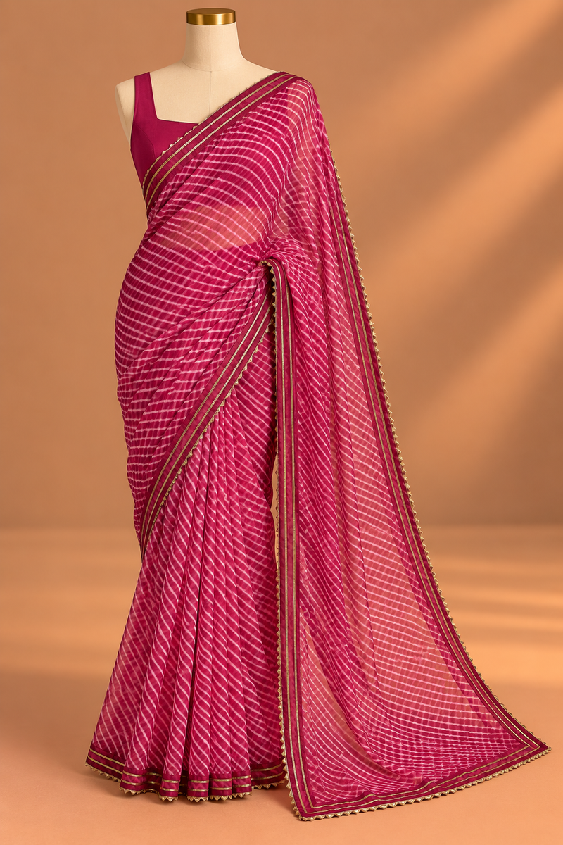 Rani Leher Saree
