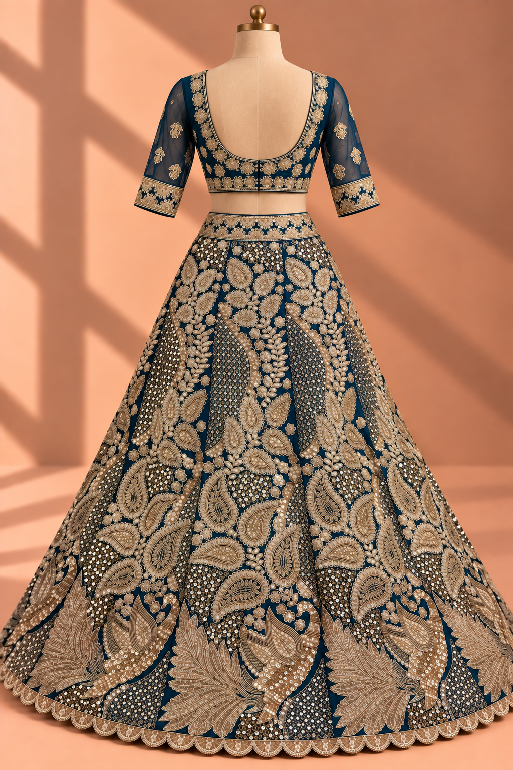 Noor-e-Neel — Unstitched Lehenga