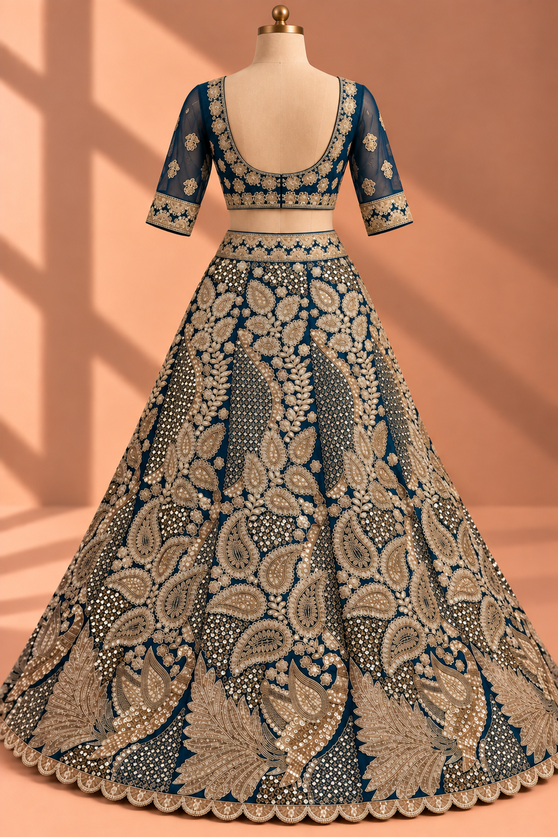 Noor-e-Neel — Unstitched Lehenga