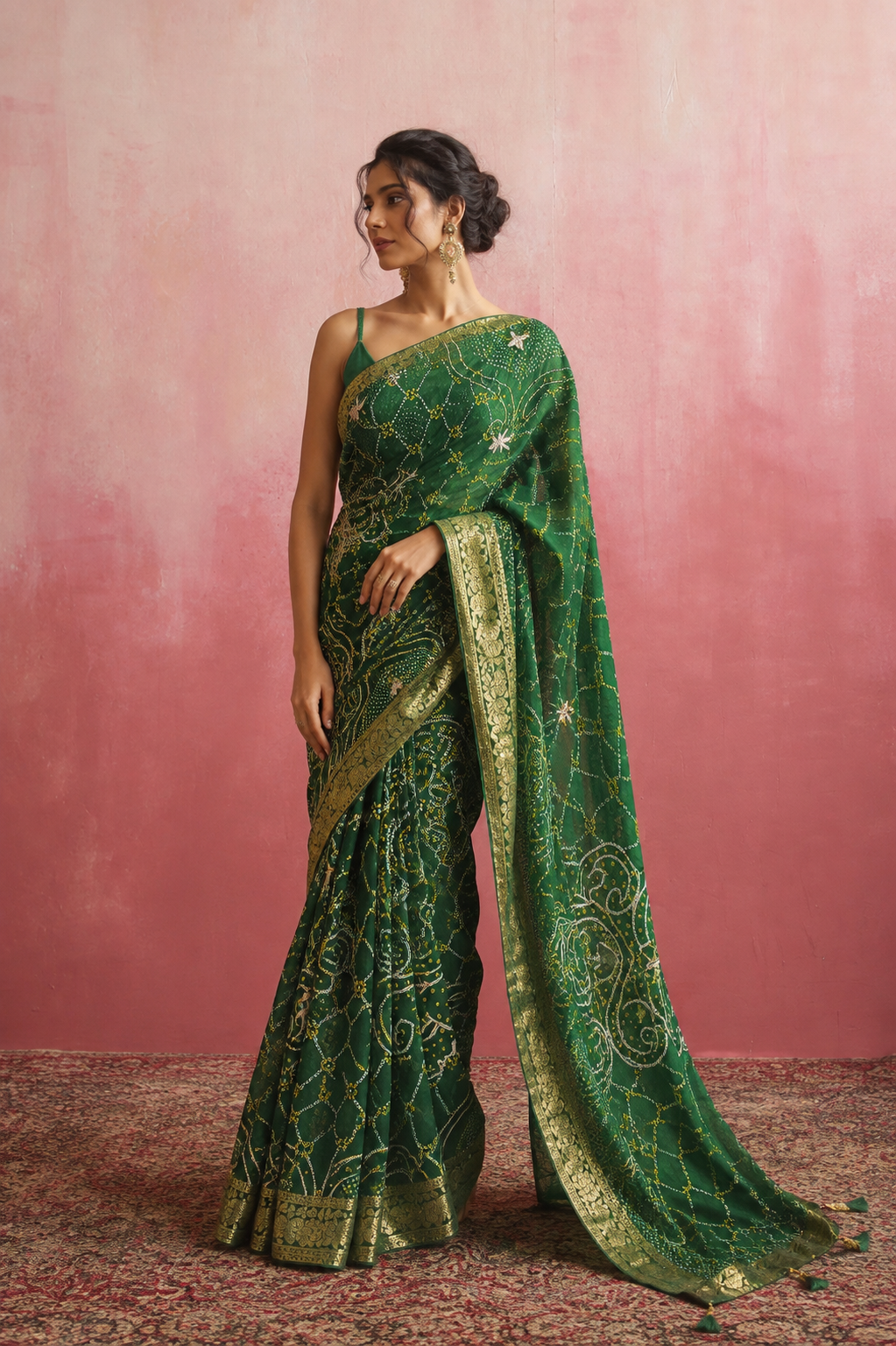 MAYURA VERDE — Emerald Motif Saree