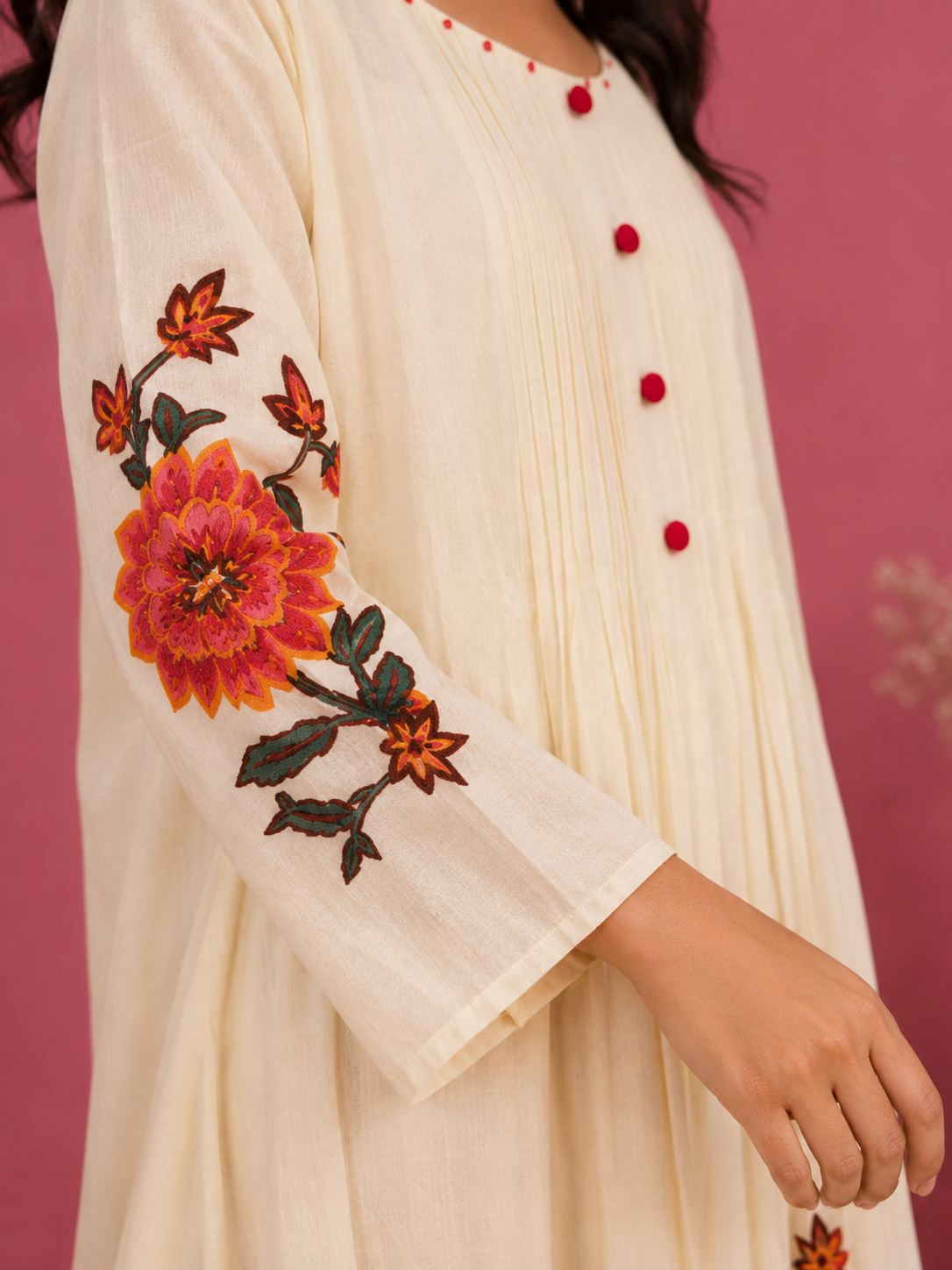 FLEURÉ IVORY — Botanical Embroidered Suit