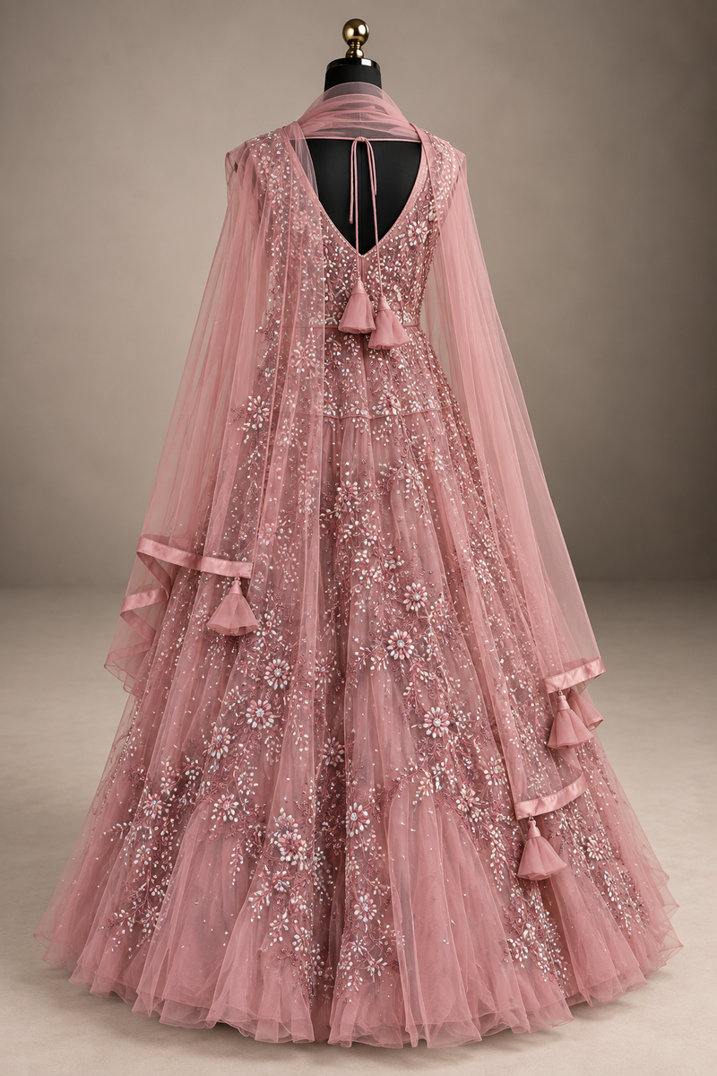 Rosé Stardust Gown