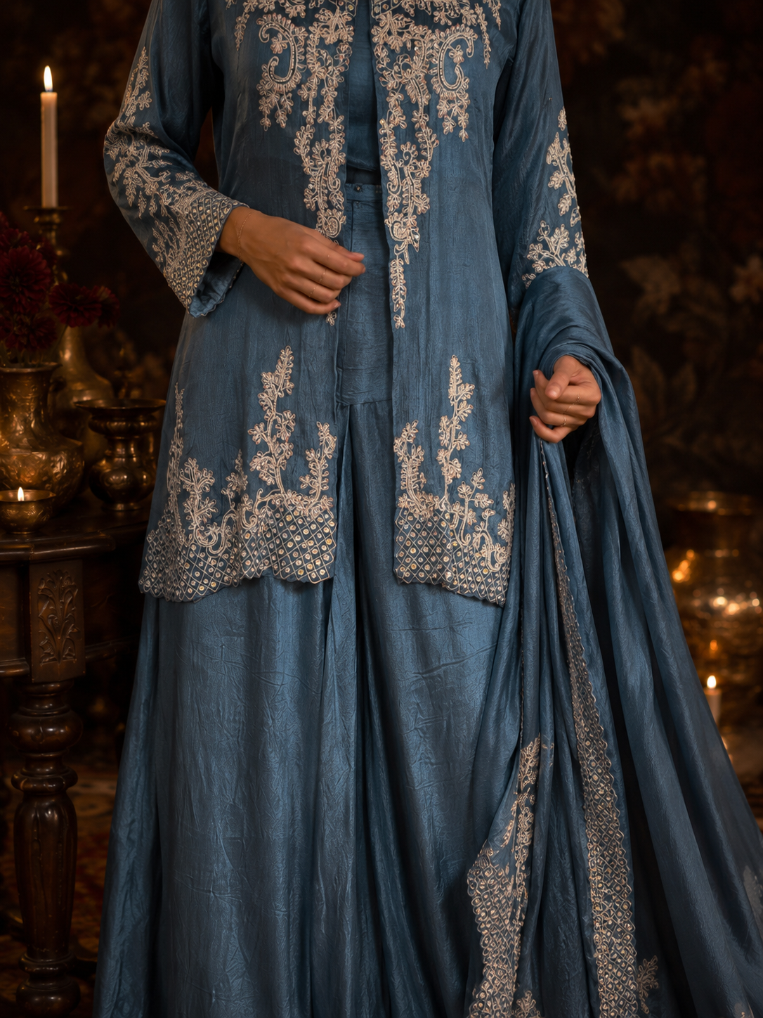 Azure Meher Palazzo Set
