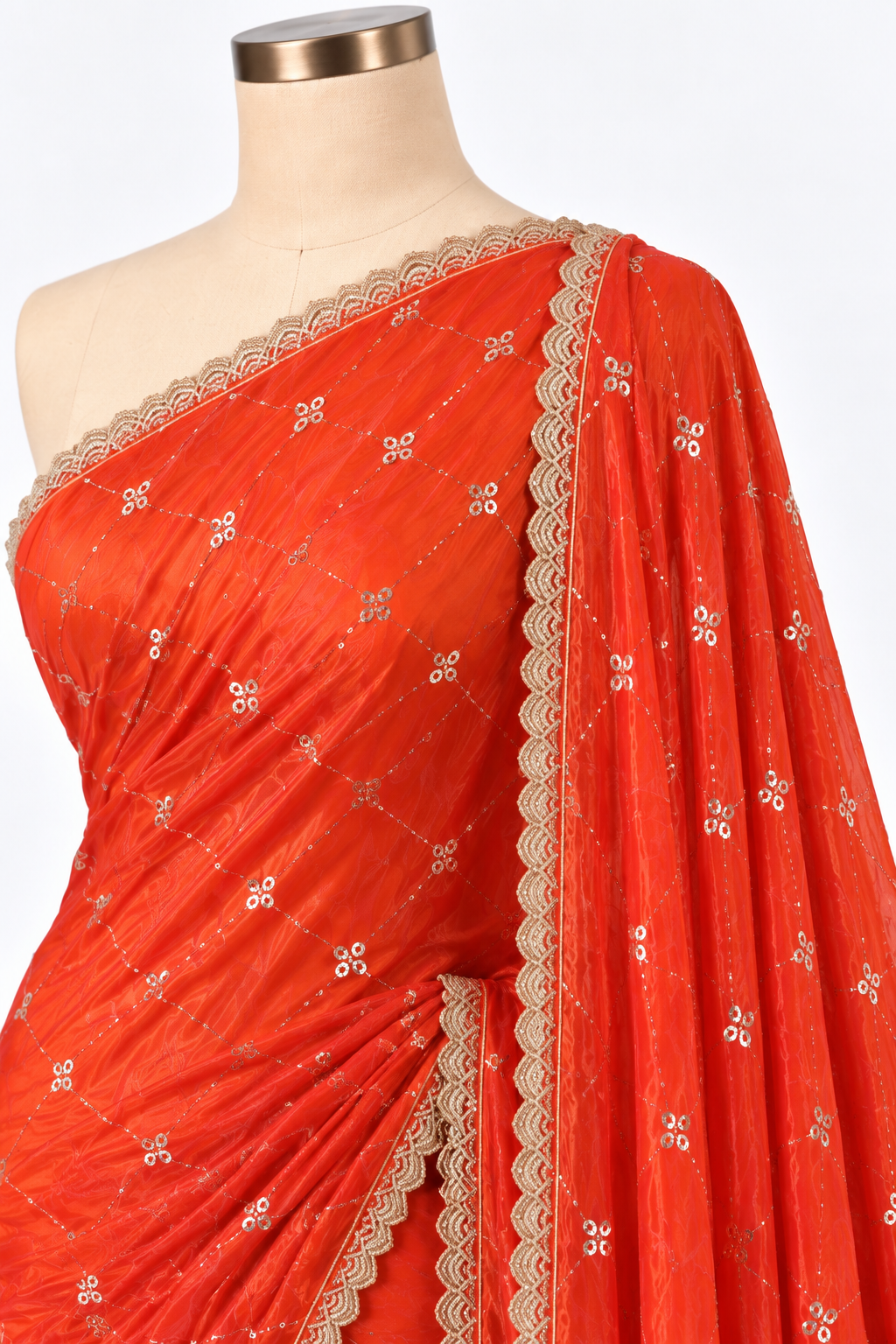 Kesariya Aangan Heritage Saree