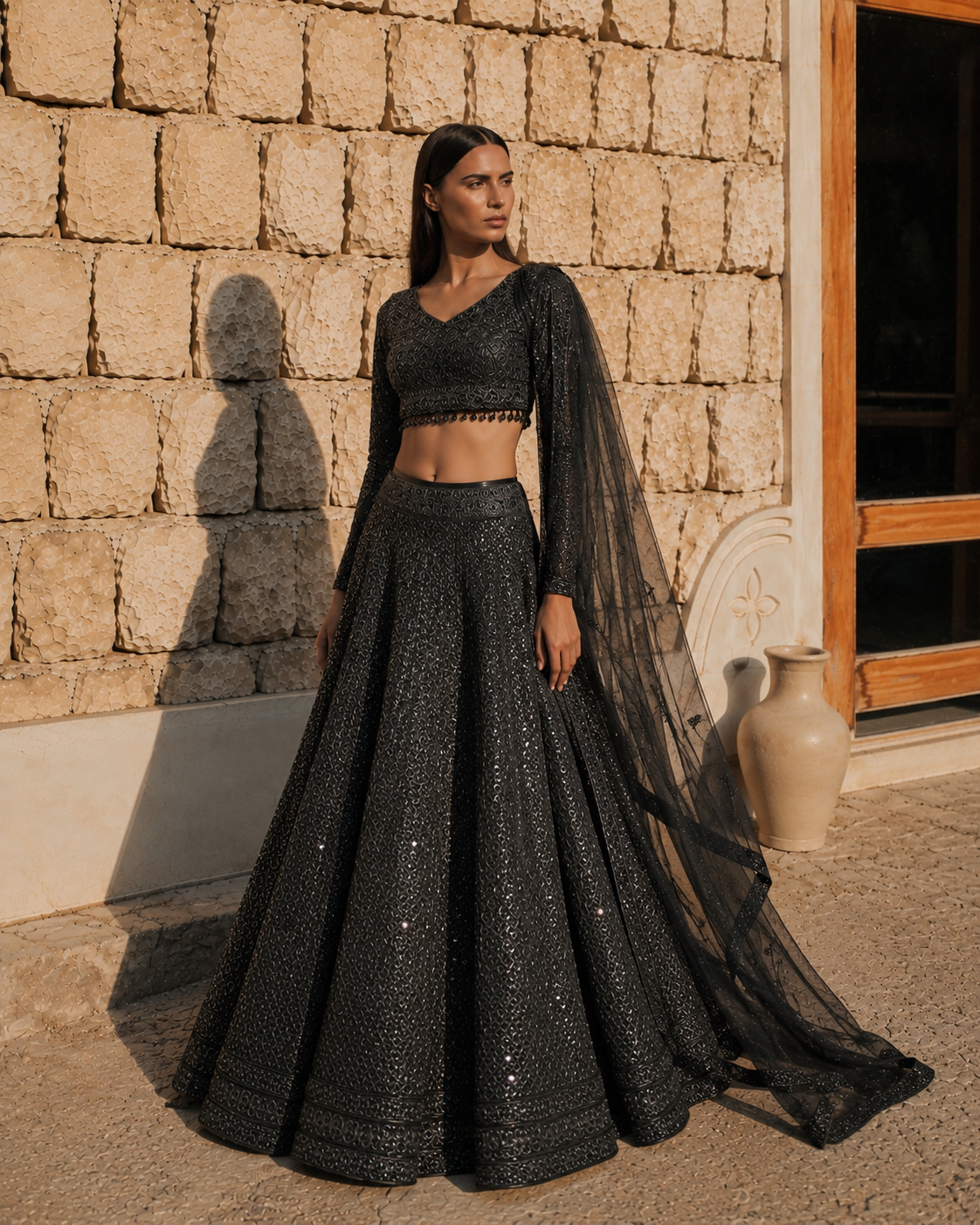 Noir Eclipse Lehenga