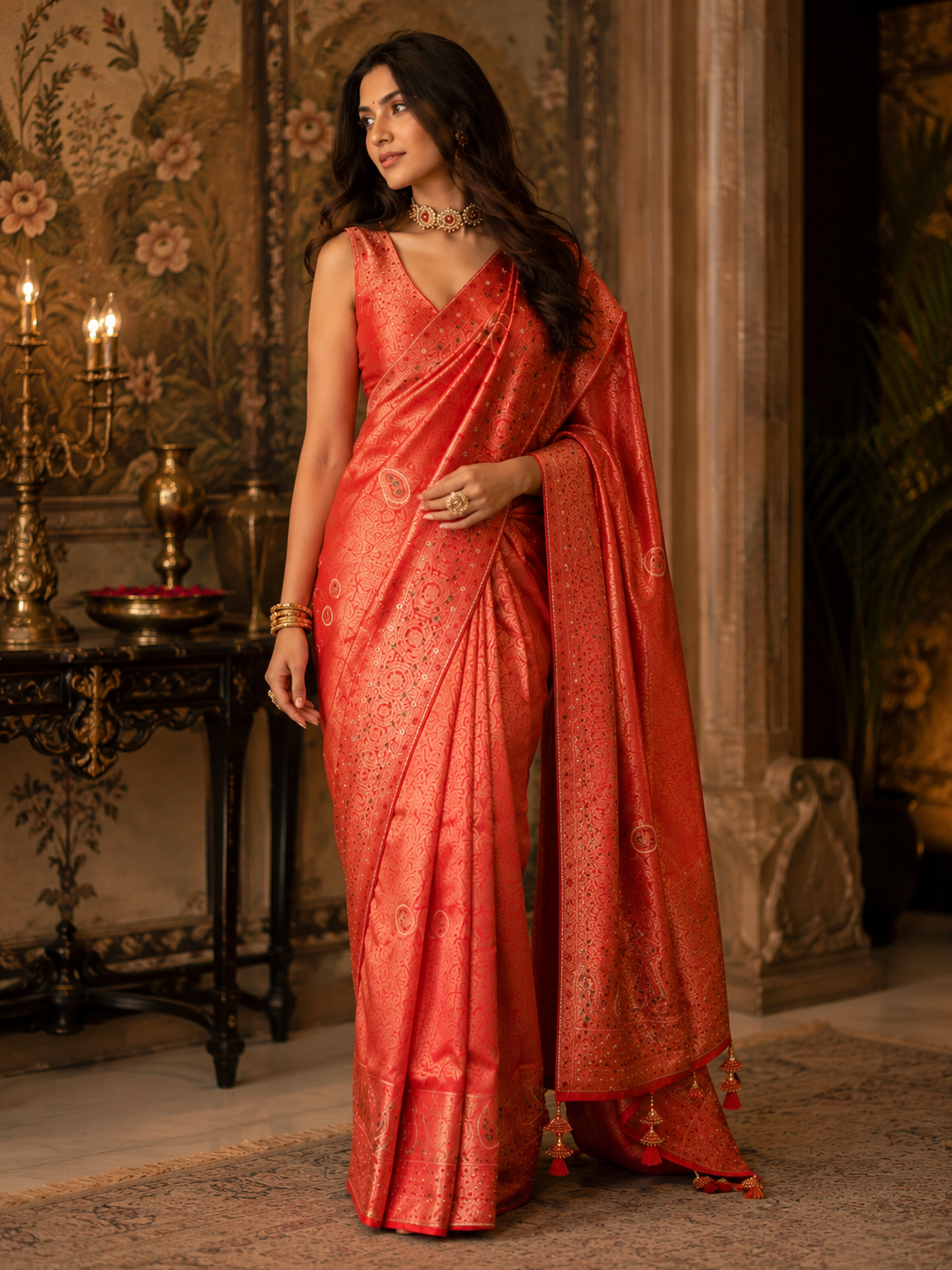 Aurelia Vermilion Saree
