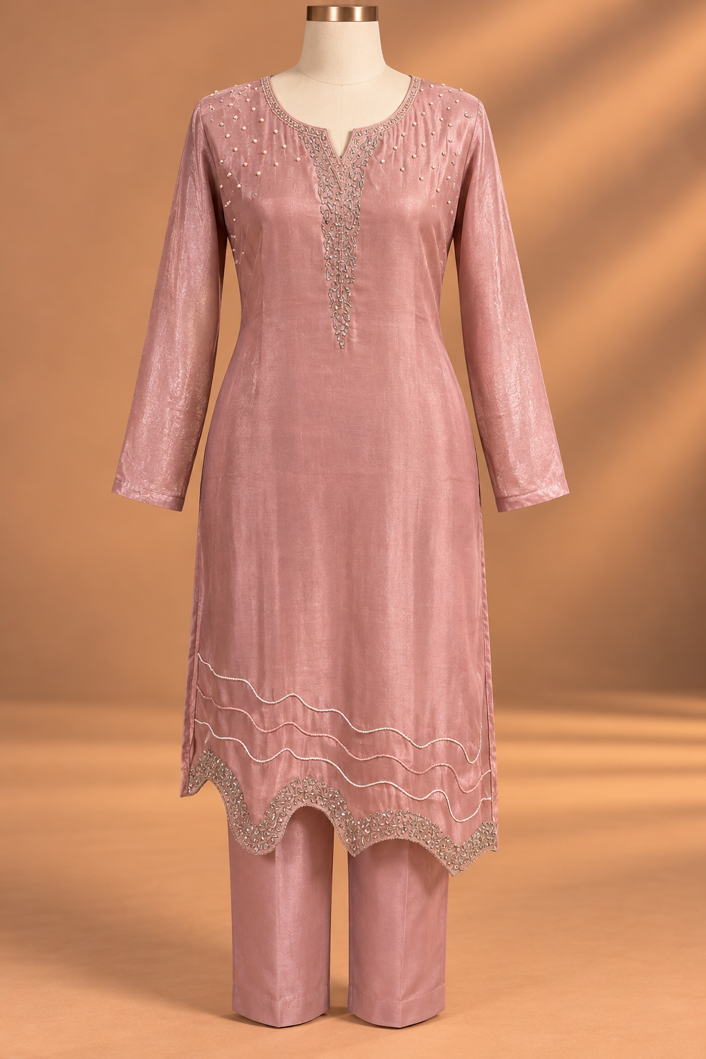 Rose Quartz Embellished Kurta Set
