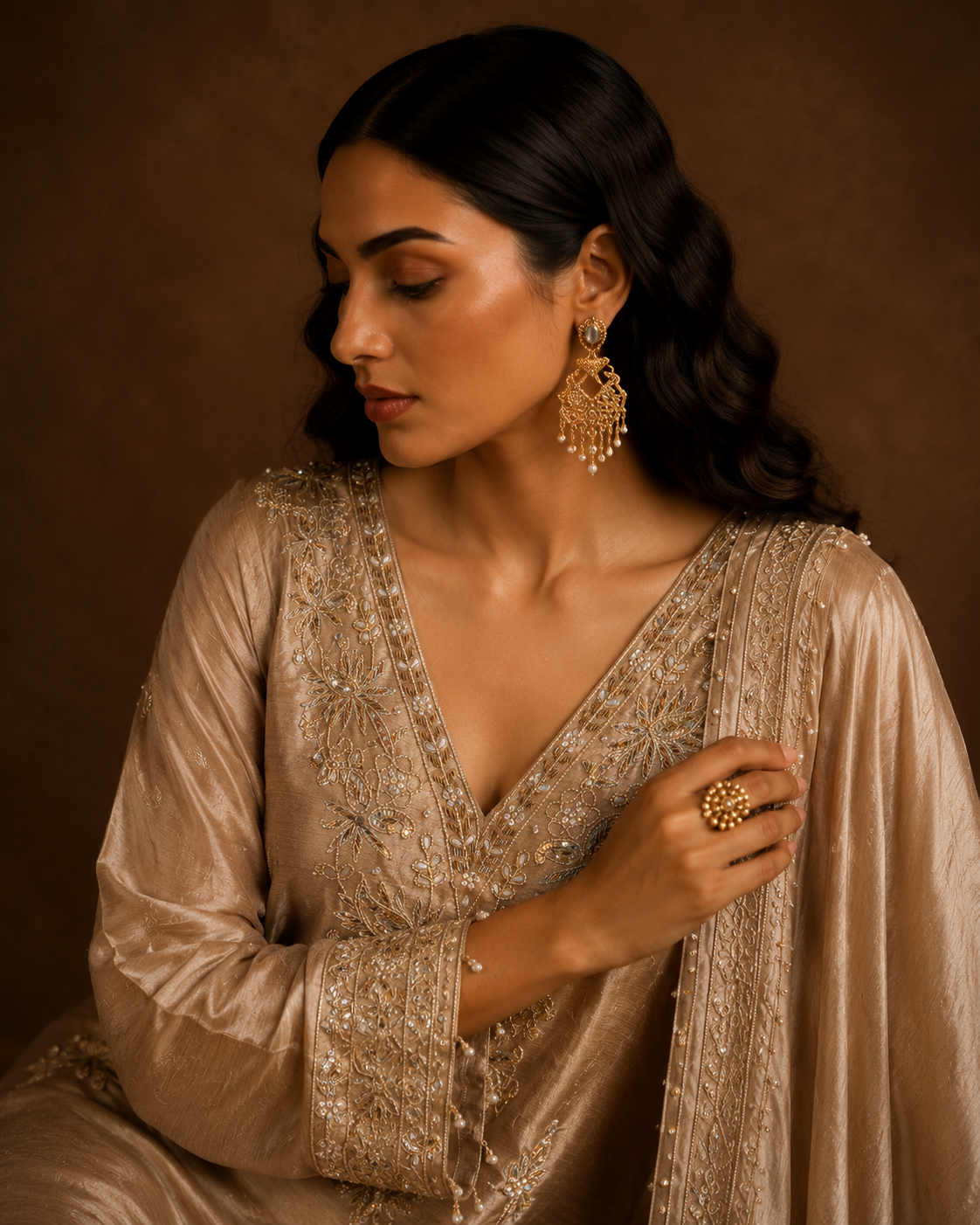 Champagne Zaria Suit Set