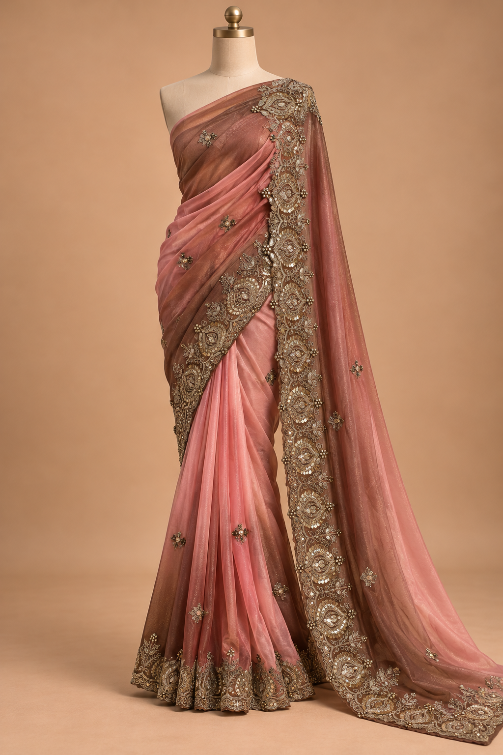 Rosewood Embellished Saree