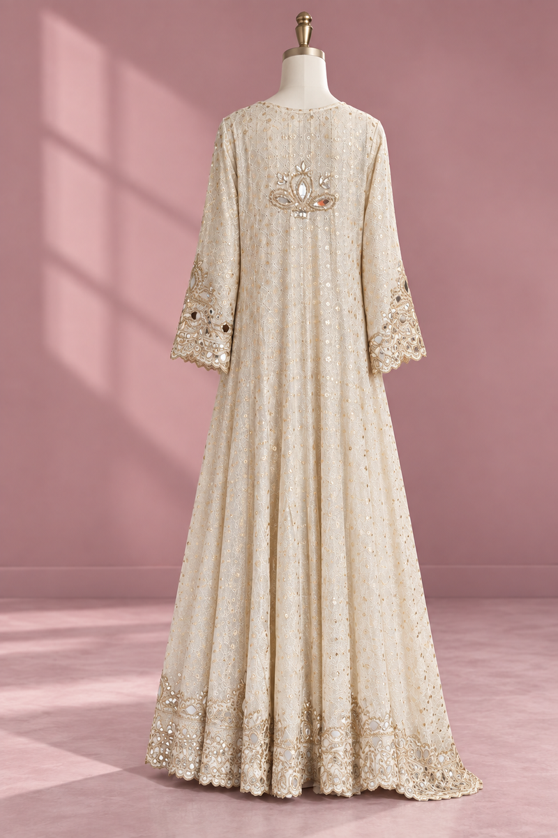 Ivory Noor Anarkali Set