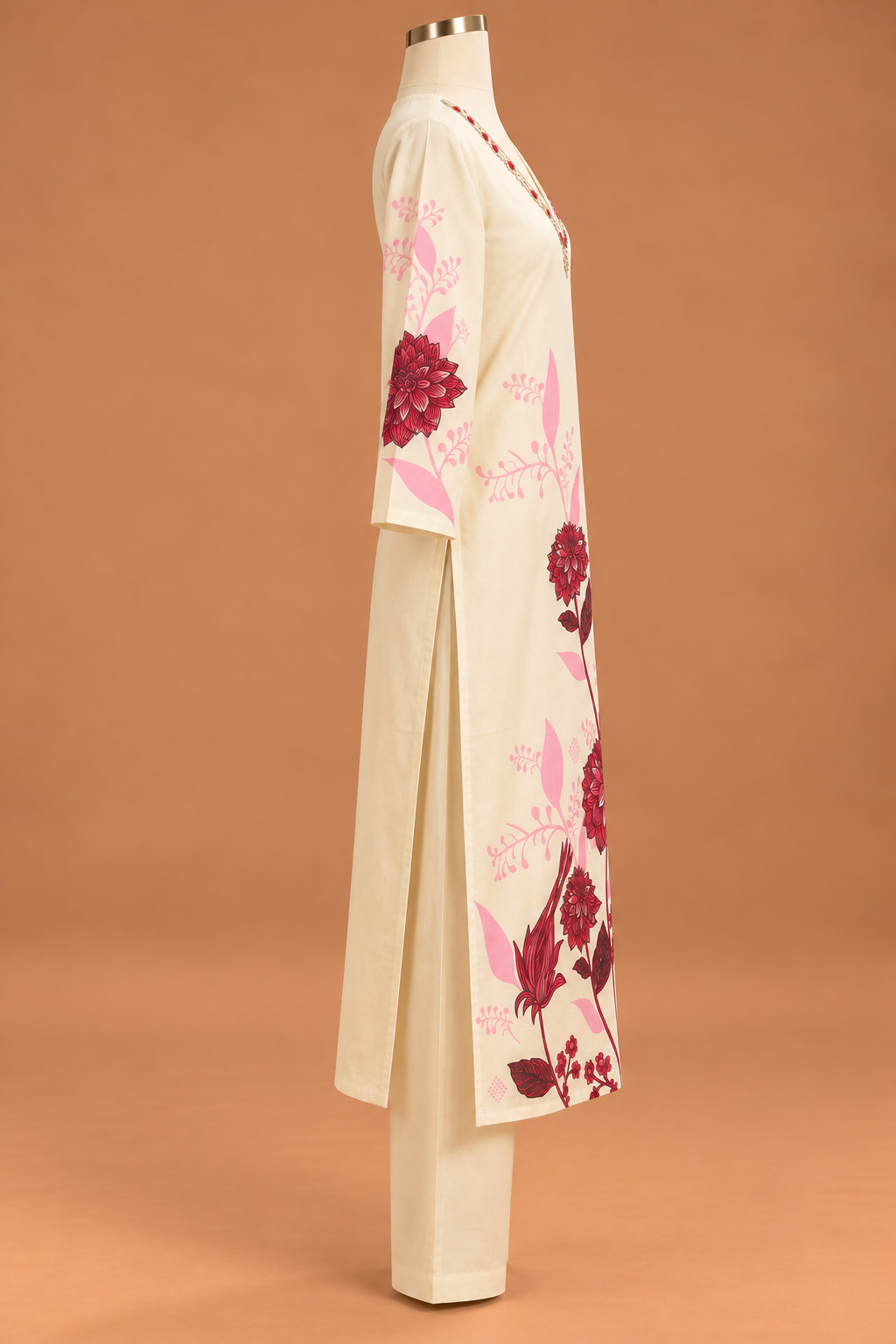 Ivory Gulab Floral Suit Set