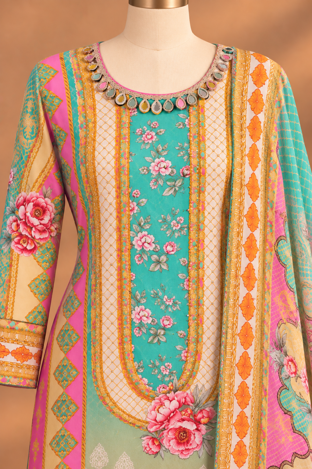Rangrez Multicolour Floral Suit Set