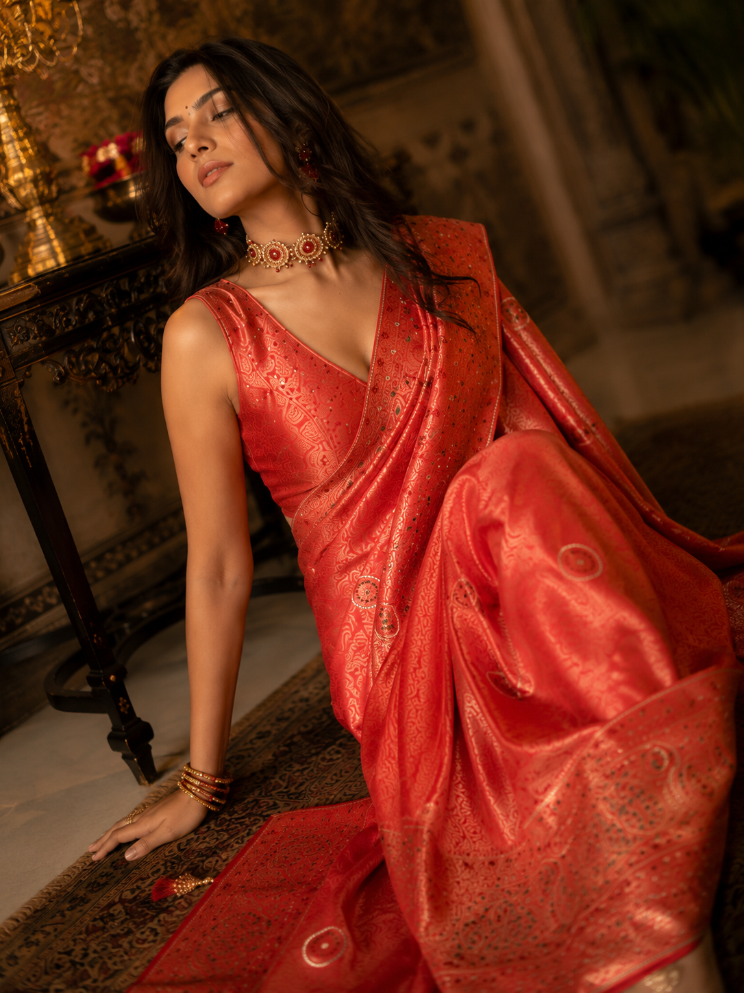 Aurelia Vermilion Saree