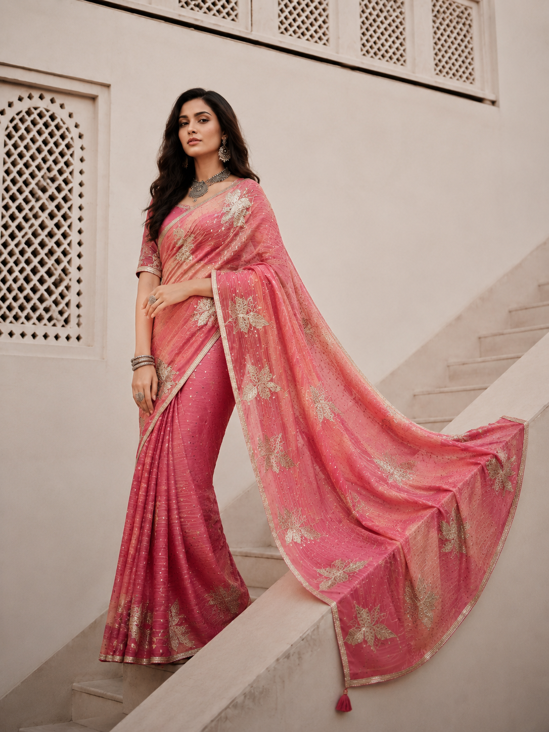 Rosé Meher Saree