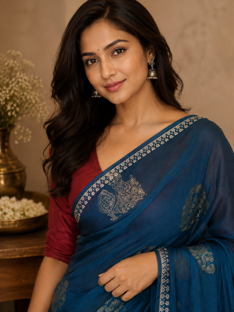 NEELAMÉ — Royal Blue Heritage Saree