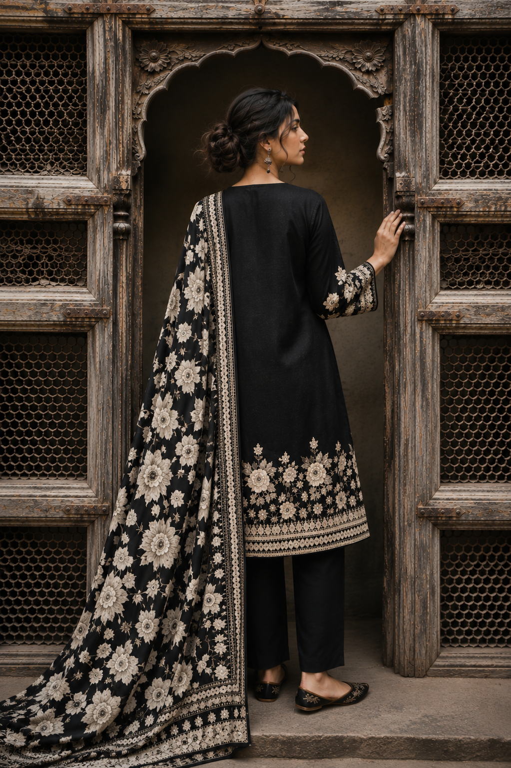 NOIRÉ JARDIN — Black Floral Ensemble