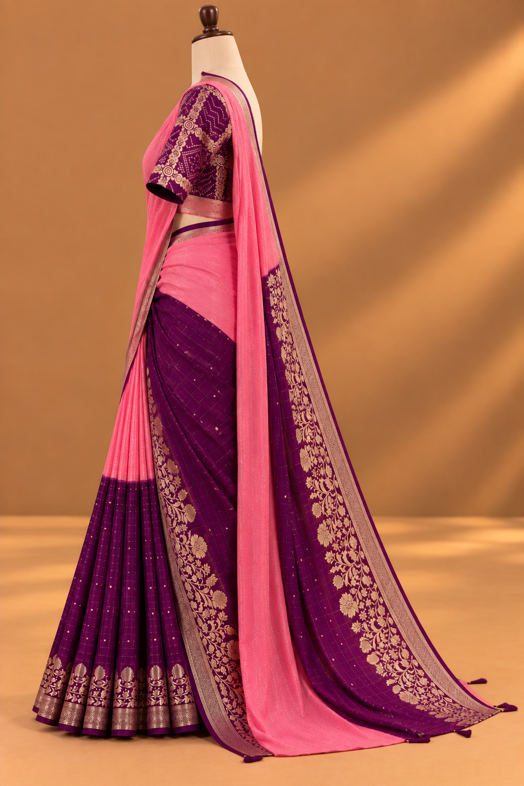 Gulnaar-Rang Mehrab Saree