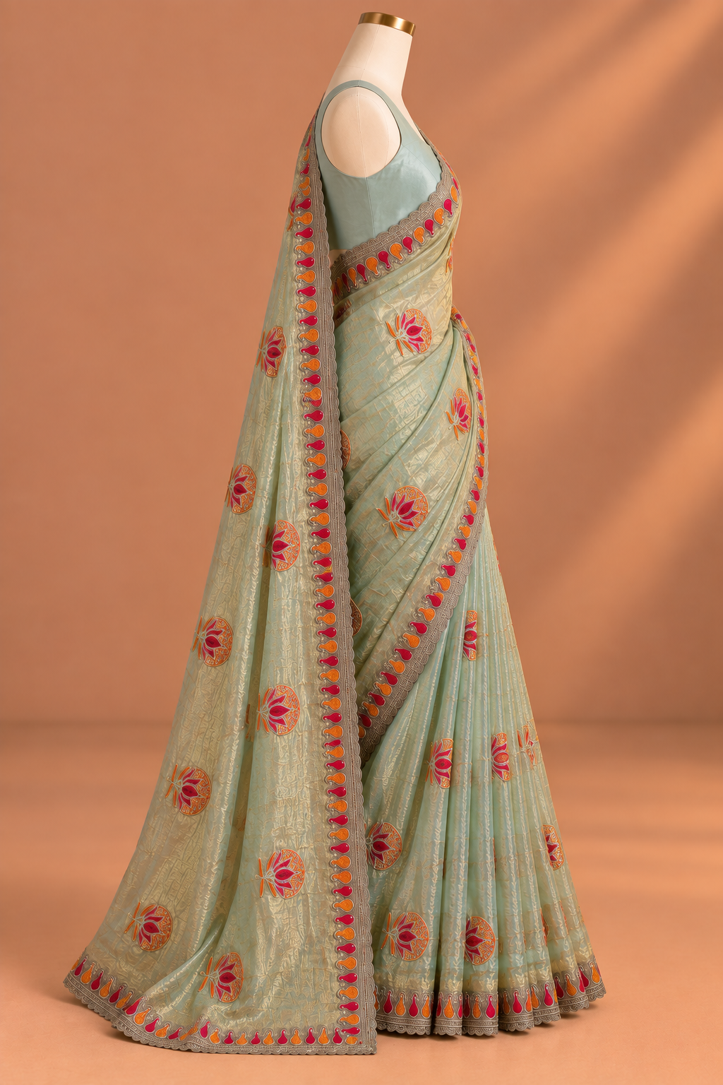 Meenakshi Aqua Saree