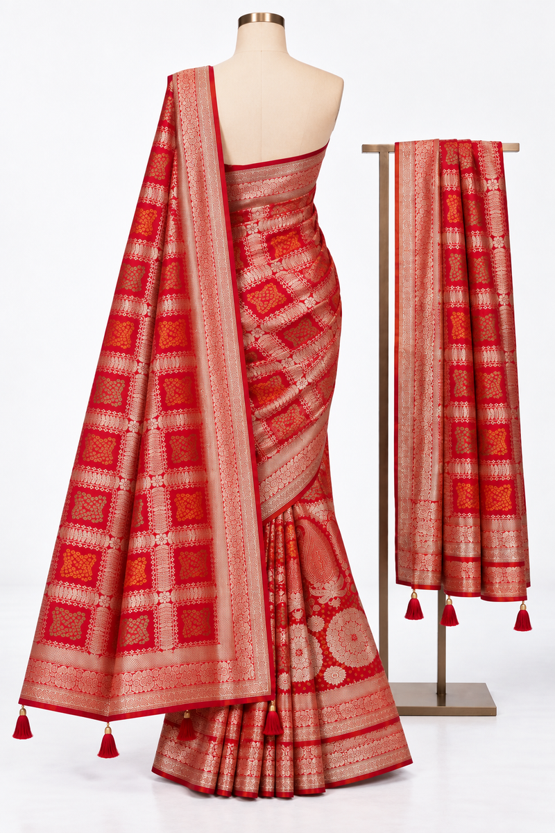 Raktashri Dupatta-Draped Saree