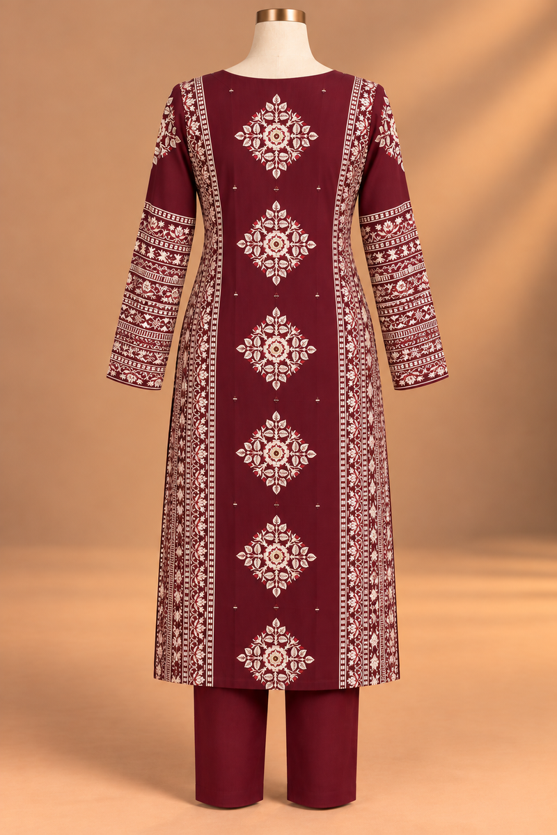 Burgundy Heritage Embroidered Suit