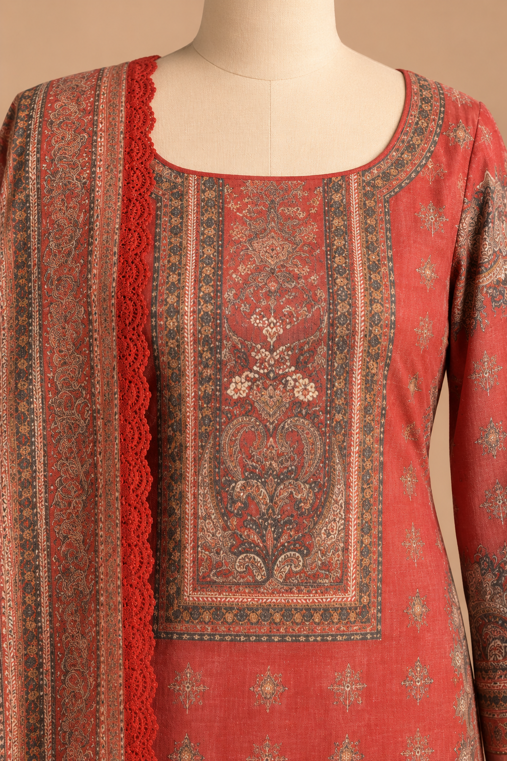 Rangrez Rust — Unstitched Suit