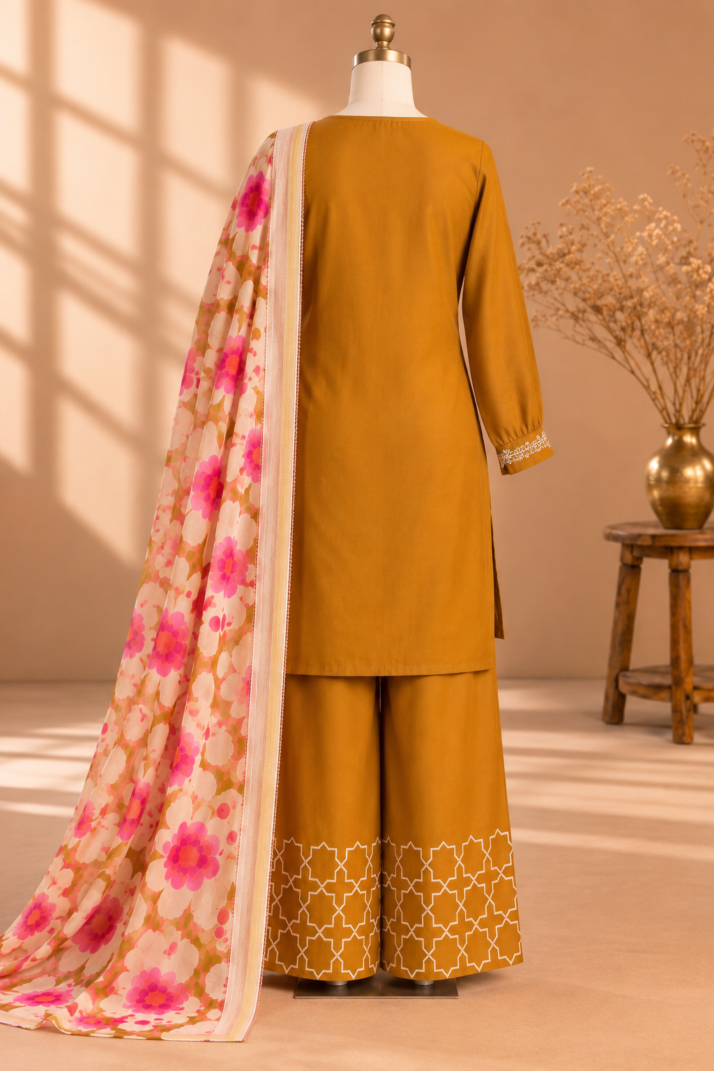 Sunehri Gulistan Mustard Floral Set