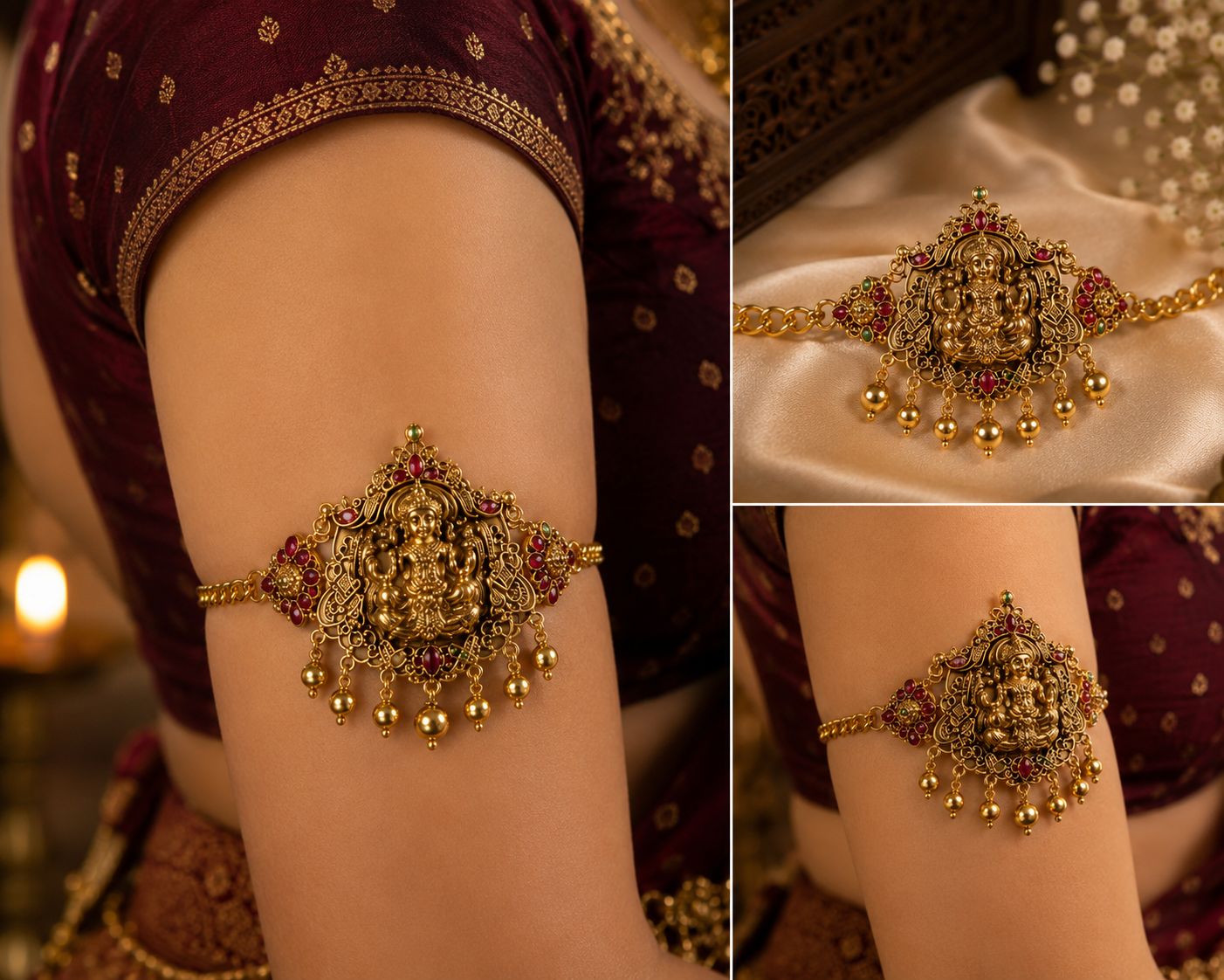 Mahalakshmi Temple Bridal Jewellery Set