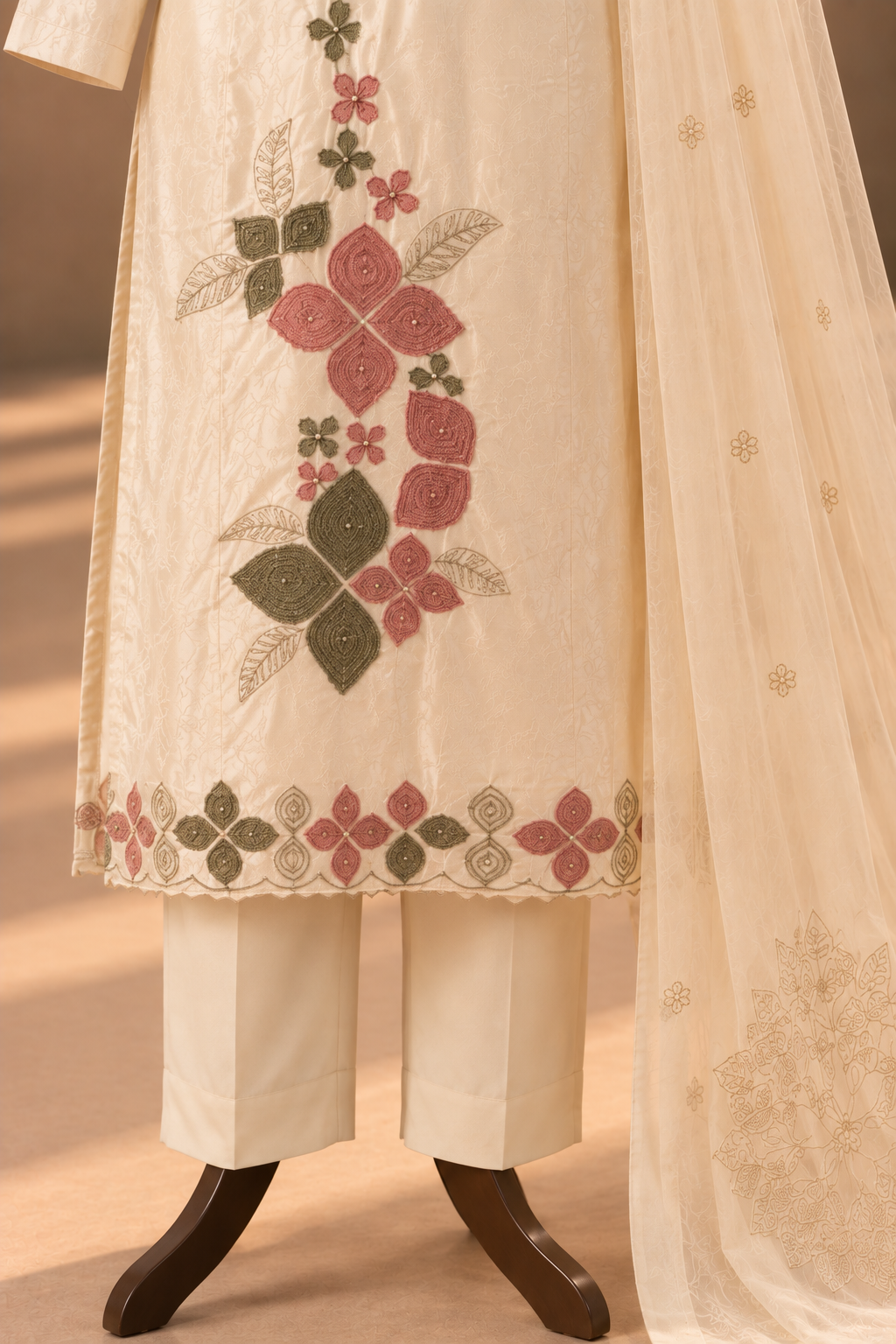 Gulbahar Ivory Floral Suit Set