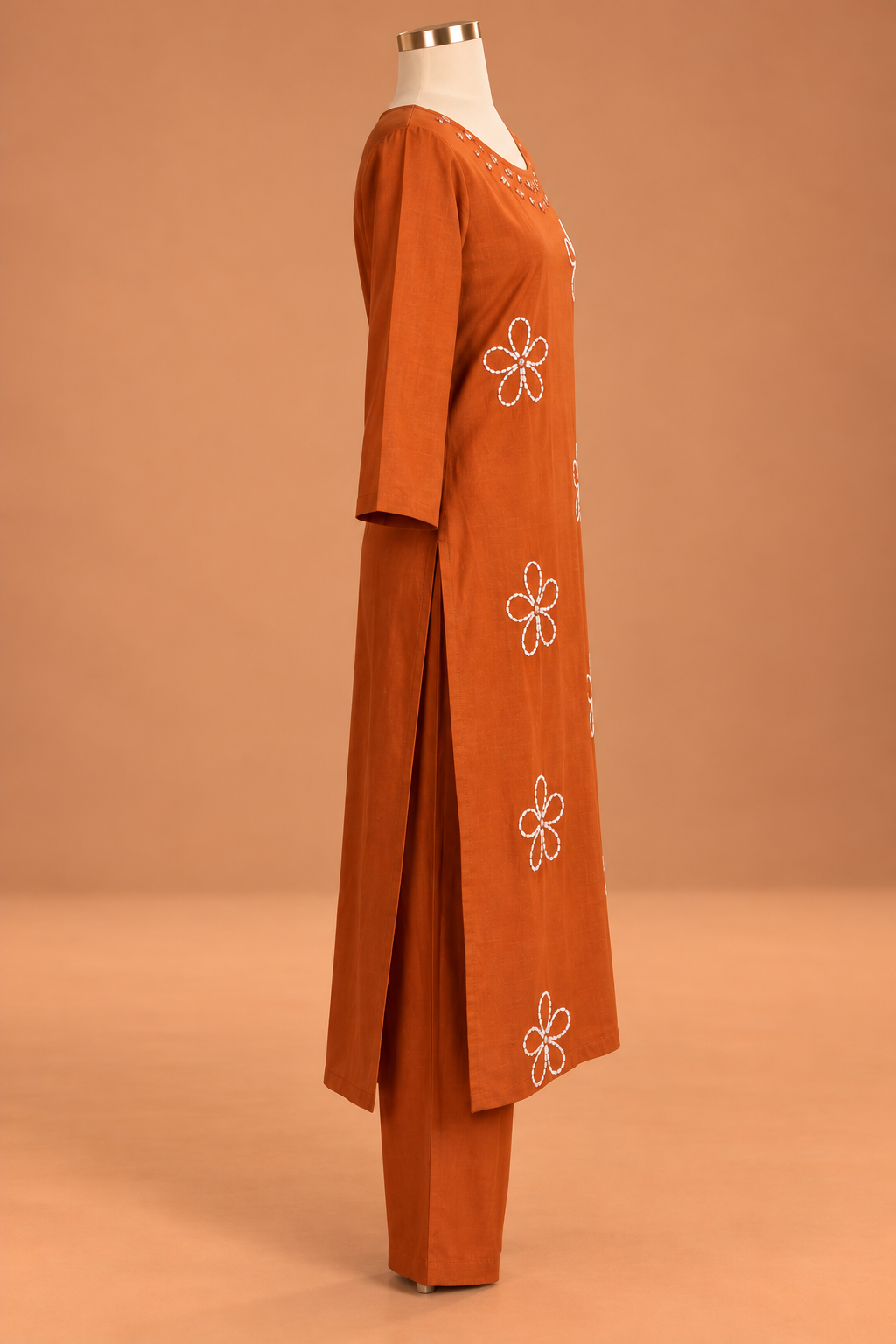 Terracotta Blossom Kurta Set