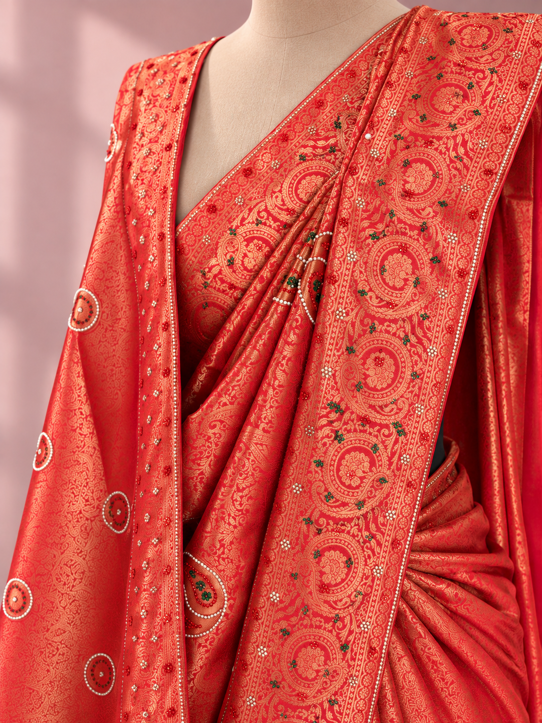 Aurelia Vermilion Saree