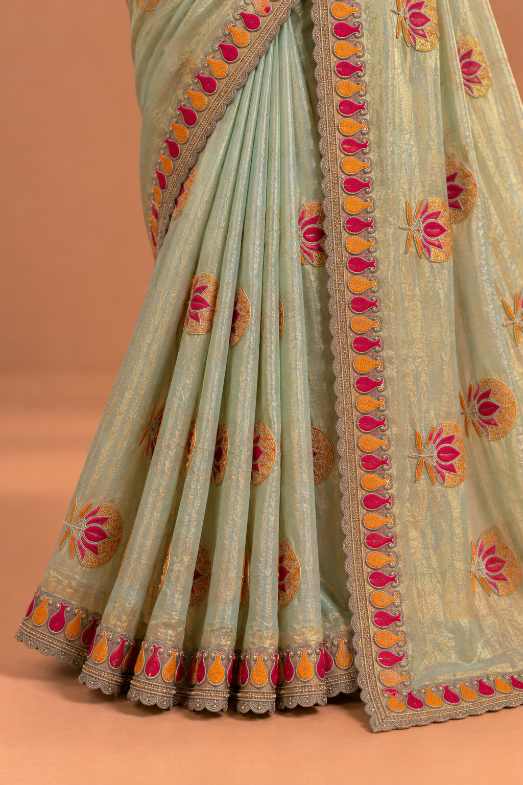 Meenakshi Aqua Saree