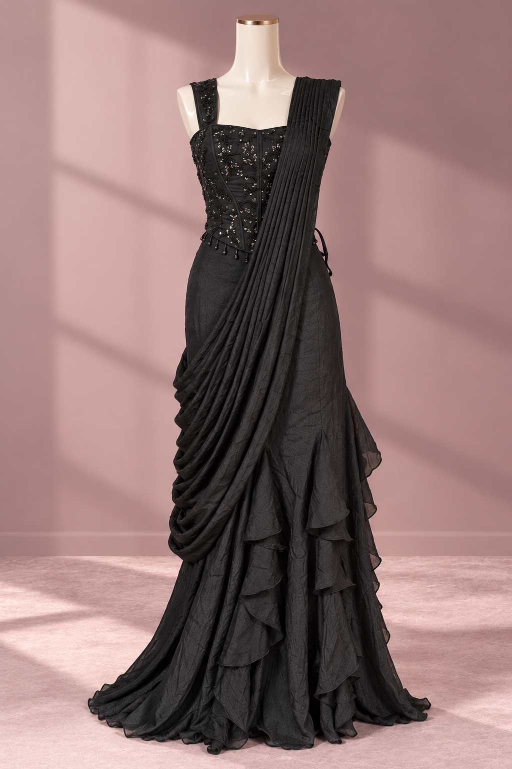 Noir Étoile Drape Sare