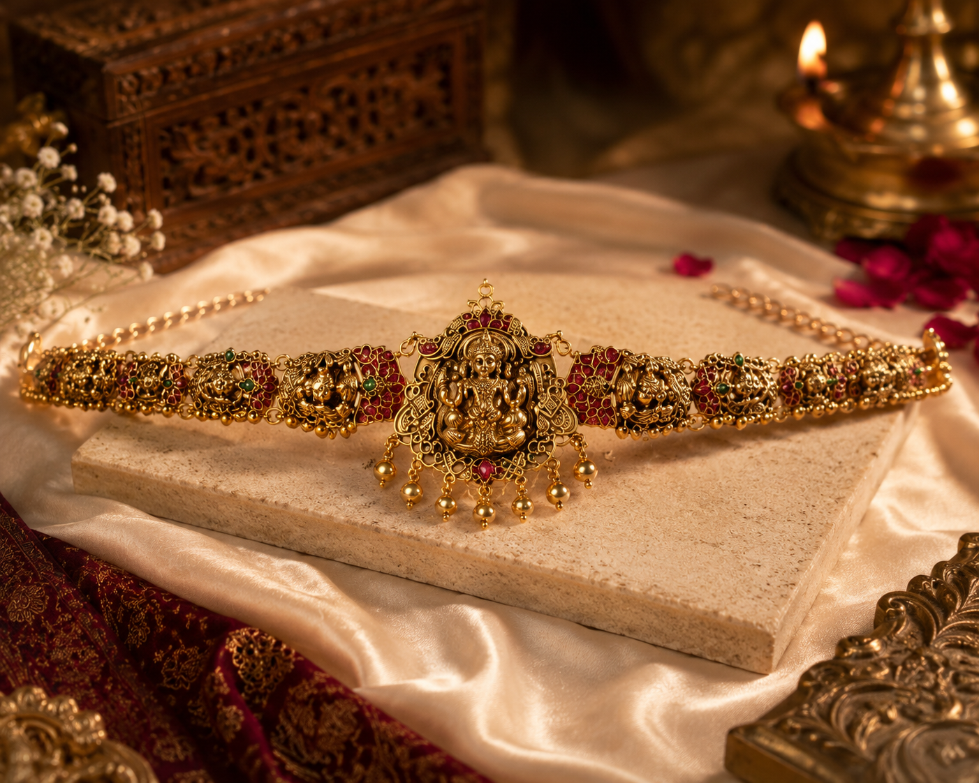 Mahalakshmi Temple Bridal Jewellery Set