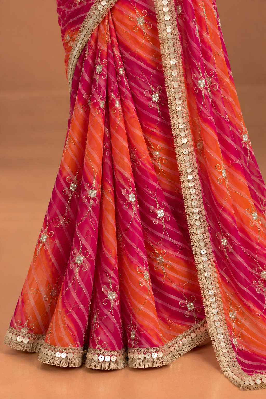 Gulnaar Rosé Sequin Saree