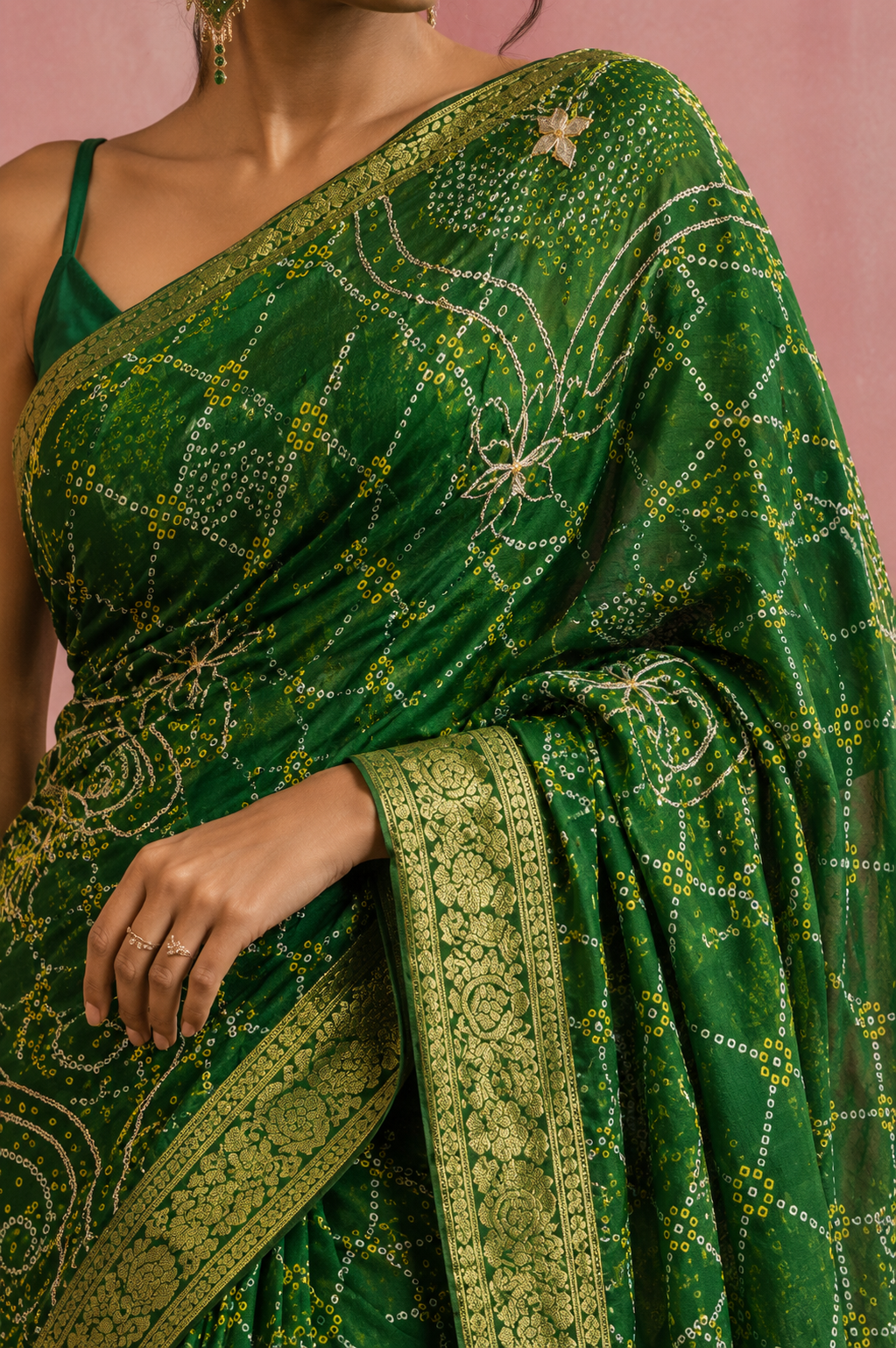 MAYURA VERDE — Emerald Motif Saree