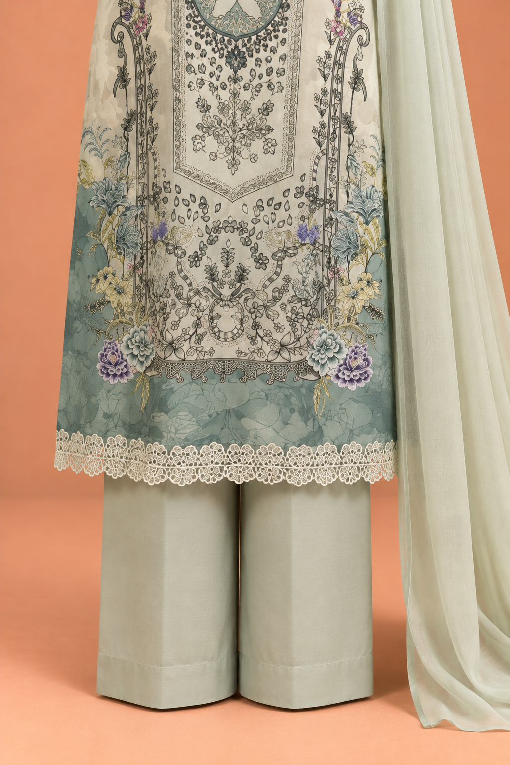 Ivory Botanical Elegance Suit Set
