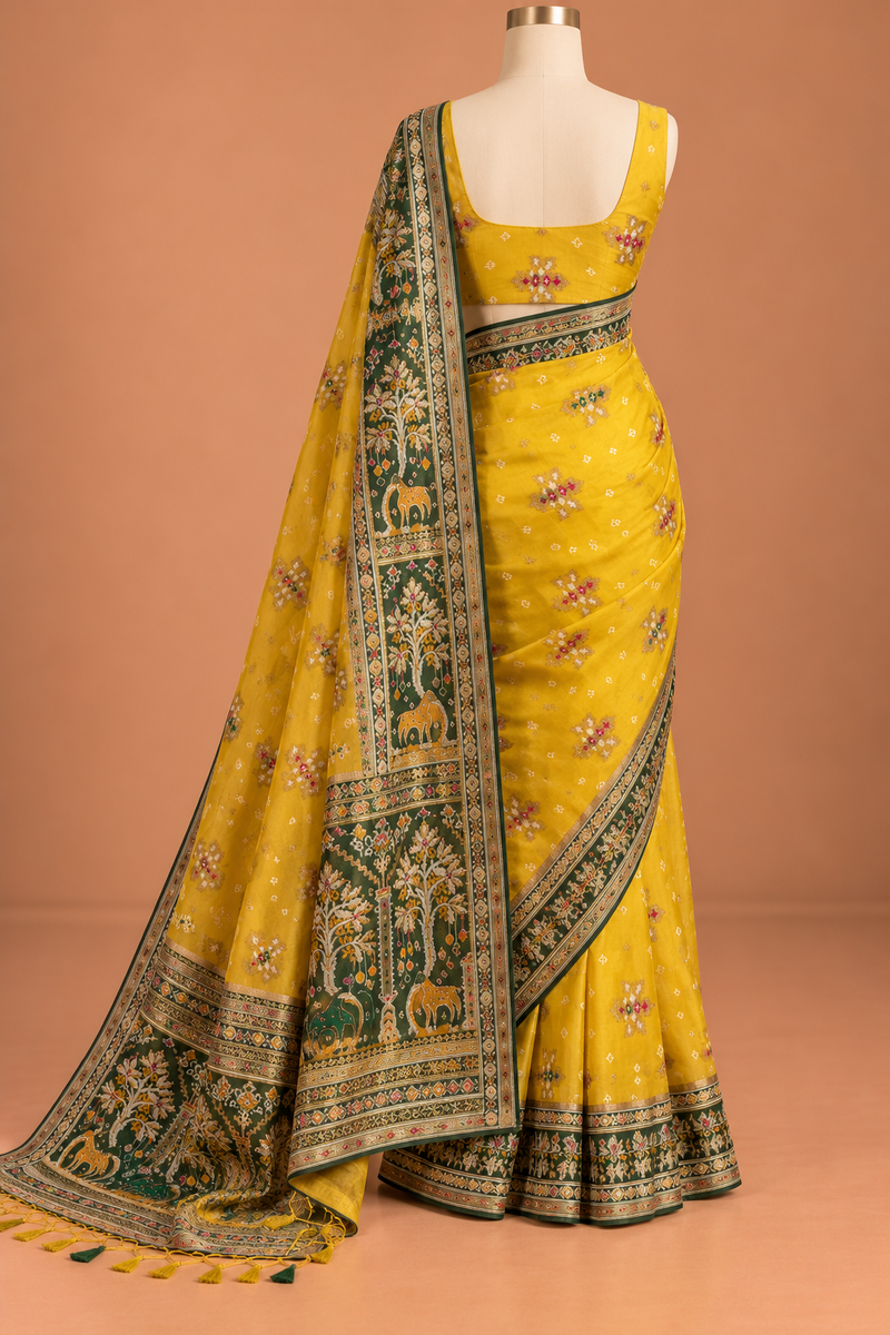 Sonchafa Mustard Heritage Saree