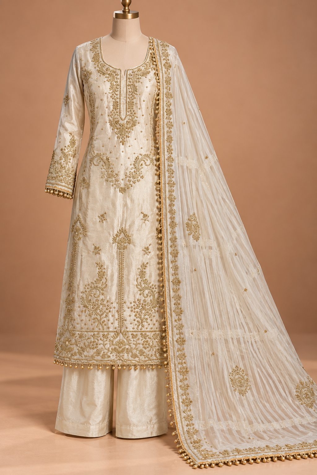 Safed Sunehri — Unstitched Suit