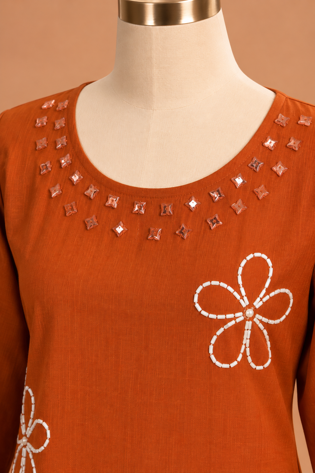 Terracotta Blossom Kurta Set