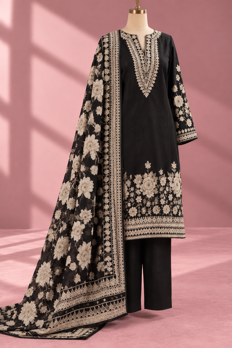 NOIRÉ JARDIN — Black Floral Ensemble