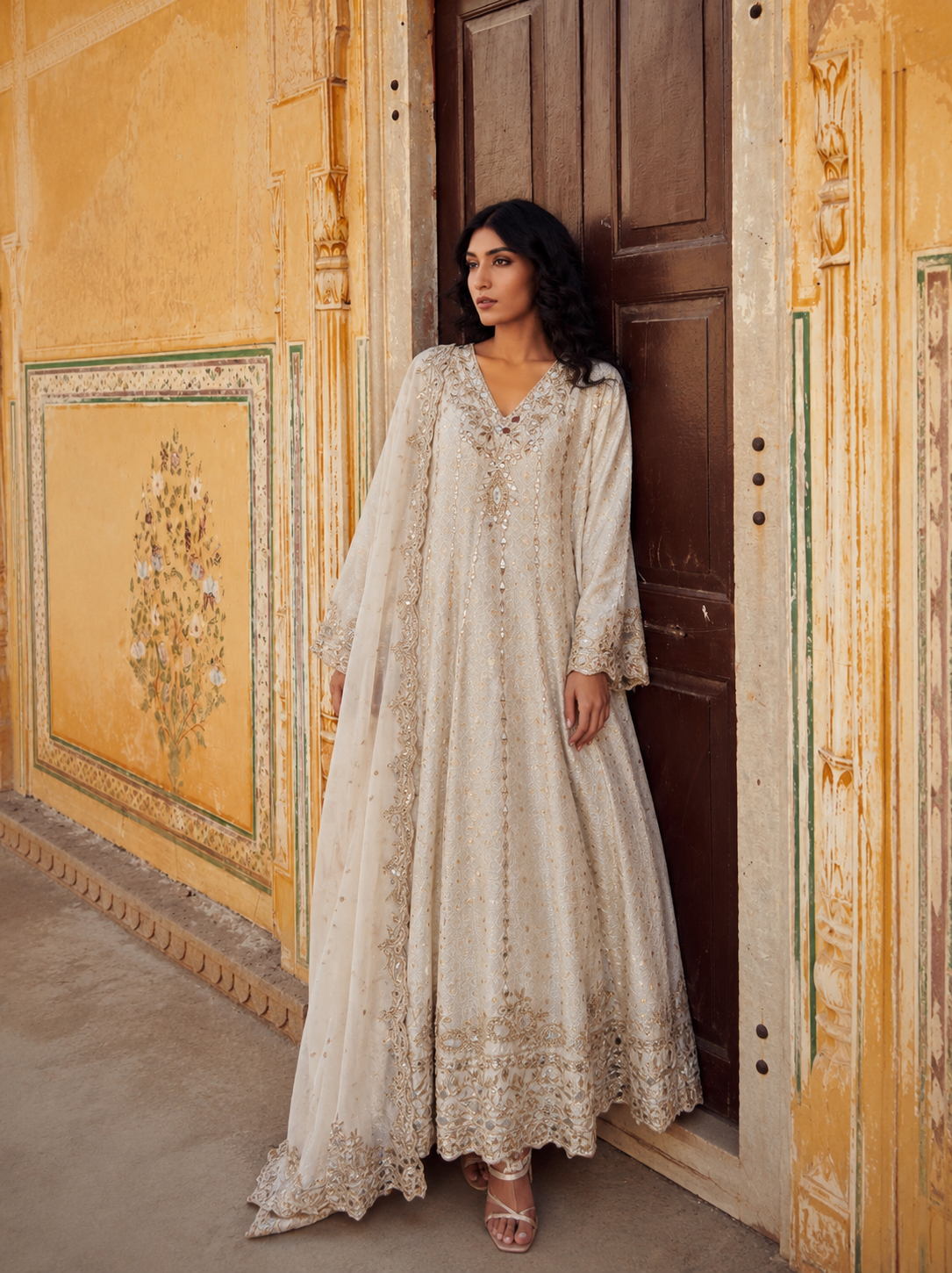 Ivory Noor Anarkali Set