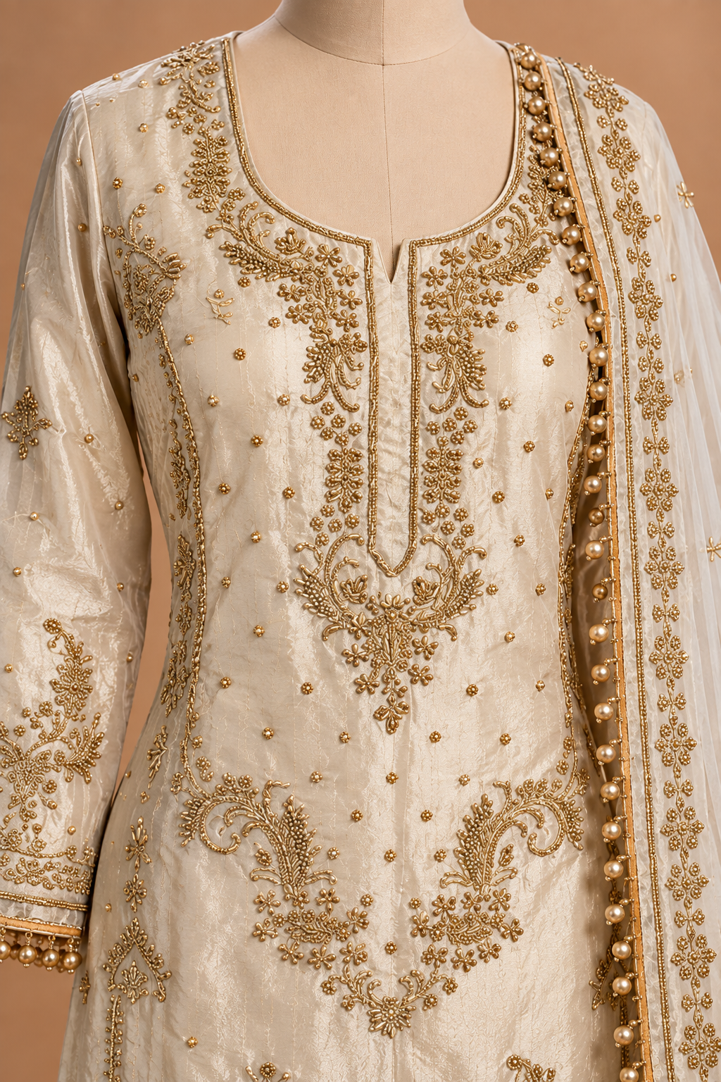 Safed Sunehri — Unstitched Suit