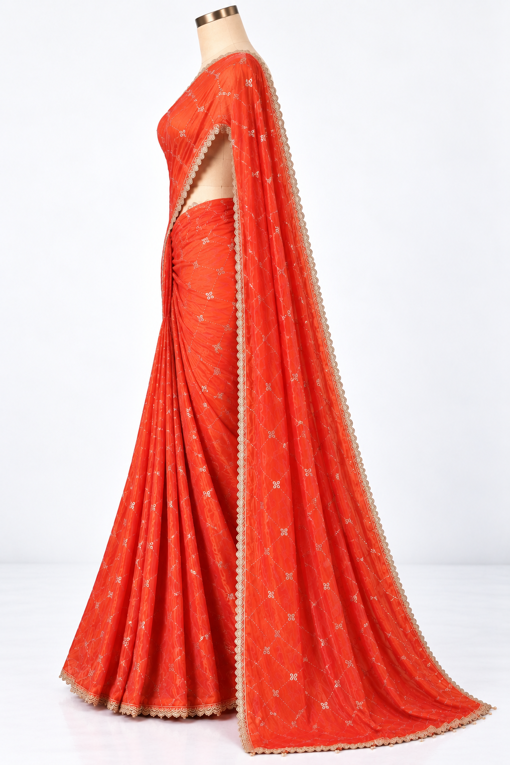 Kesariya Aangan Heritage Saree